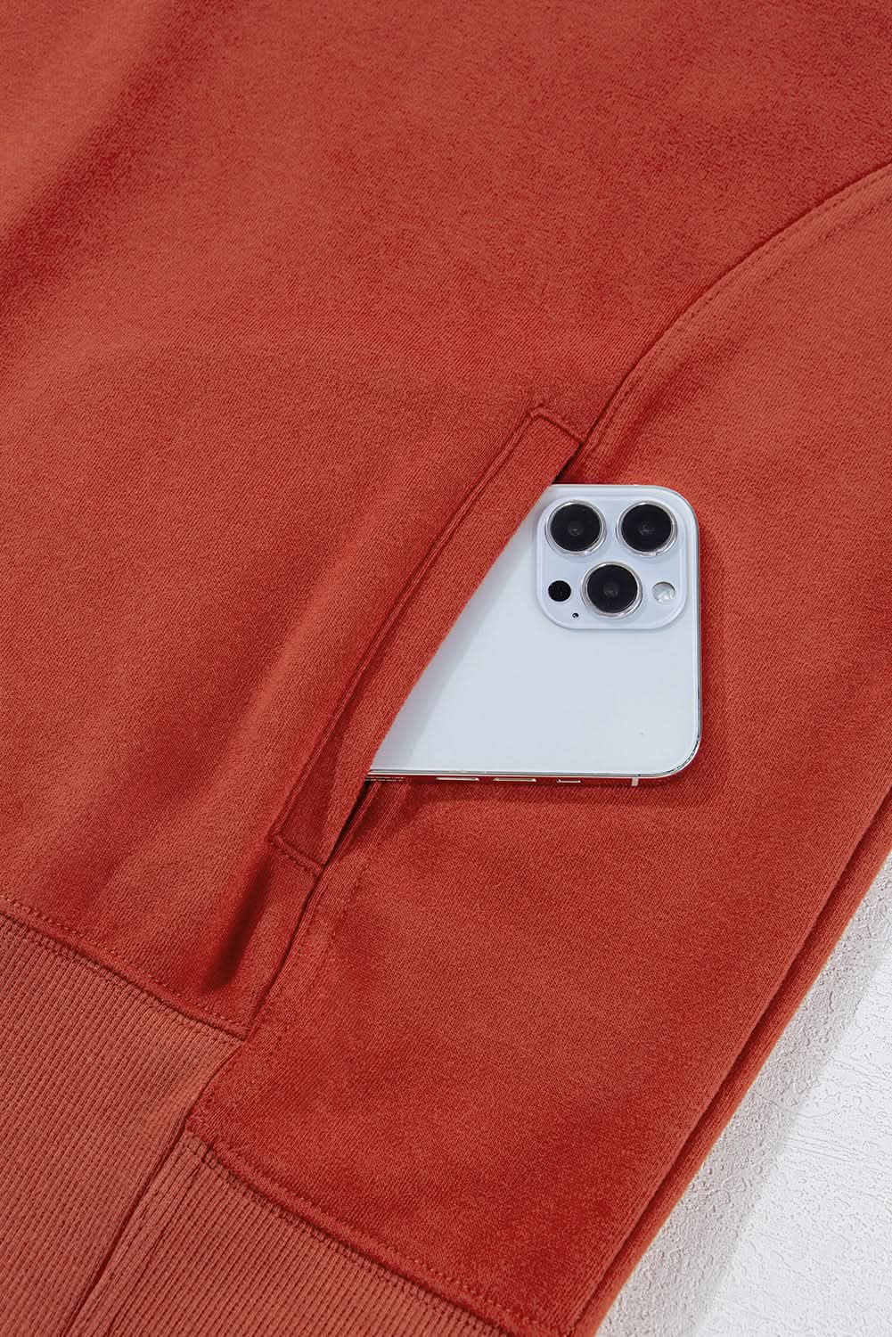 Red clay oversized drawstring hoodie - Love Salve